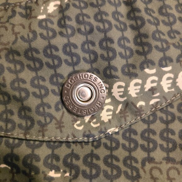 DC Dolla Sign$$ Snowpants Men's XL Y2K All Over Design Army Green Khaki - Picture 9 of 10